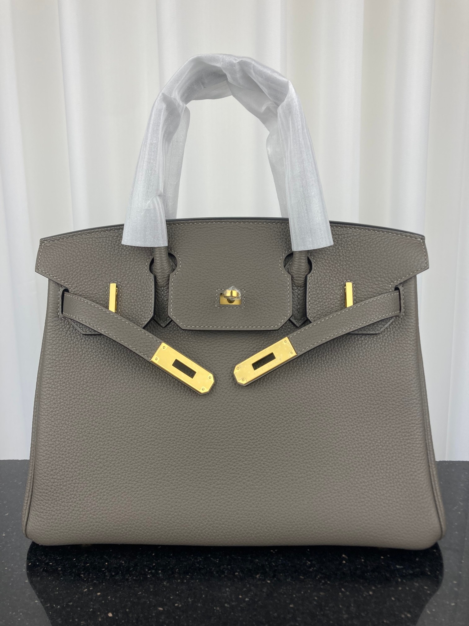 [TOP] HERMES Birkin Bag 30cm - Gray w GHW