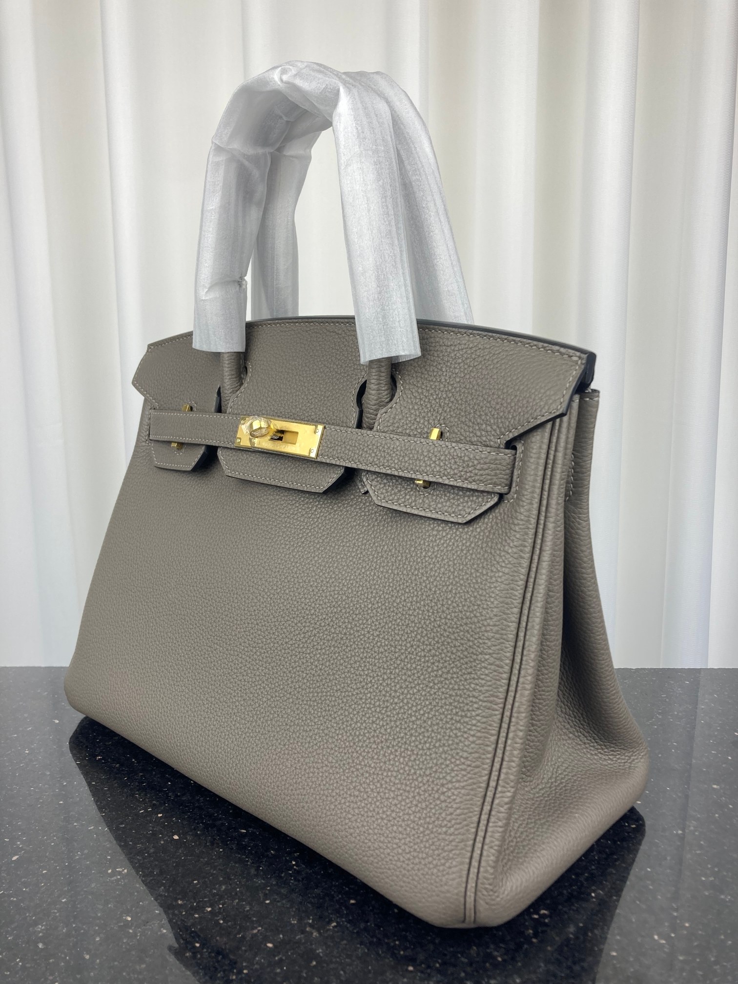 [TOP] HERMES Birkin Bag 30cm - Gray w GHW