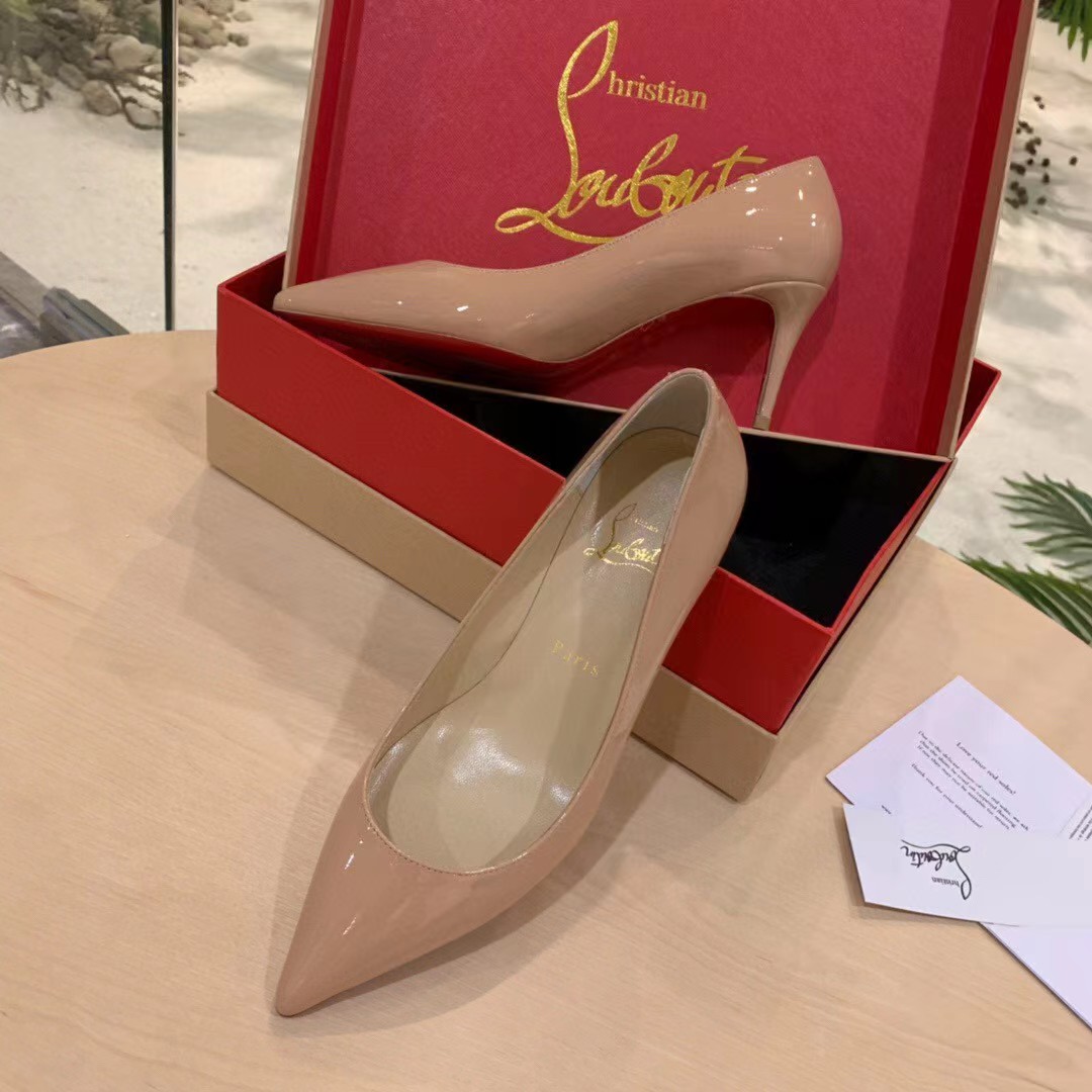 [TOP] Christian Louboutin Sling Pumps - Beige