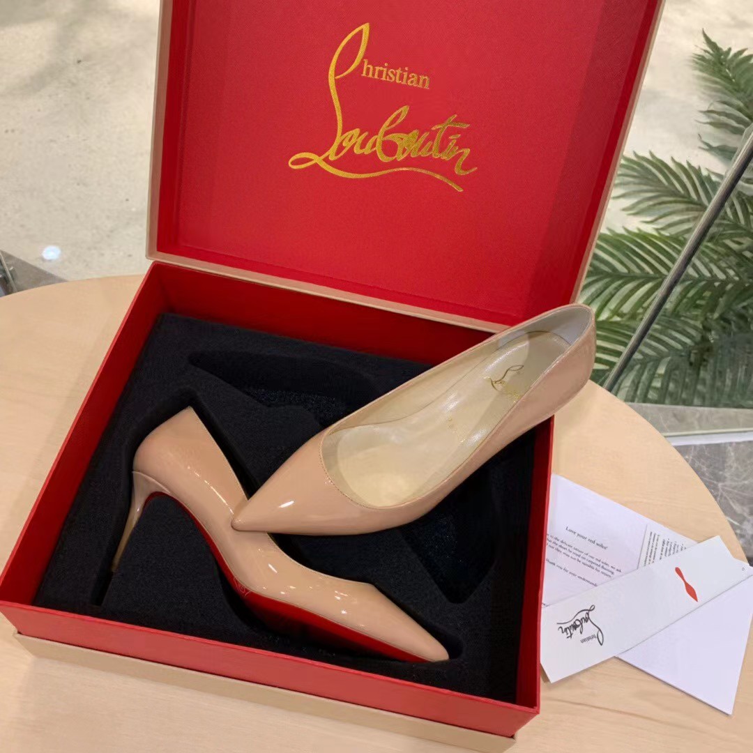 [TOP] Christian Louboutin Sling Pumps - Beige