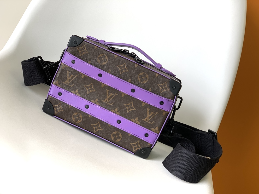 [TOP] Louis Vuitton LV LV Handle Soft Trunk Monogram Bag 21.5 x 15 x 7 cm - Purple