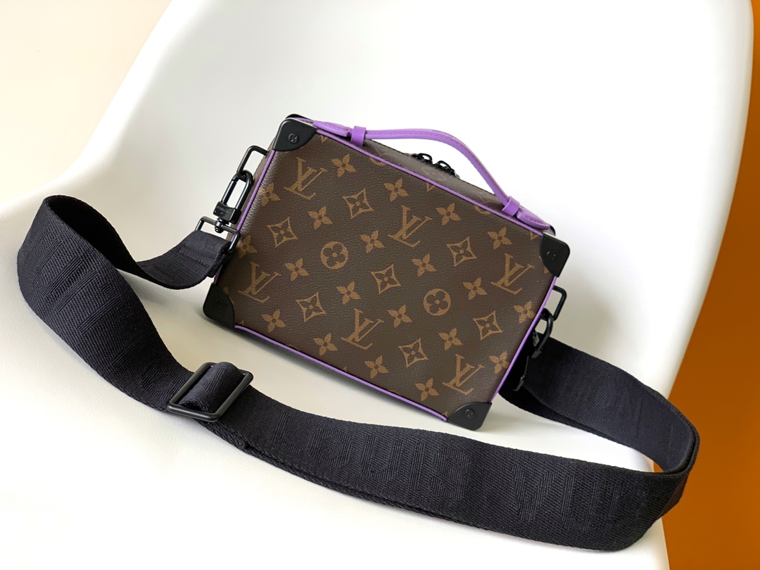 [TOP] Louis Vuitton LV LV Handle Soft Trunk Monogram Bag 21.5 x 15 x 7 cm - Purple