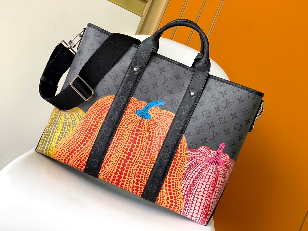 [TOP] Louis Vuitton LV LV x YK WEEKEND TOTE BAG 41x 34 x 17.5 cm-Black