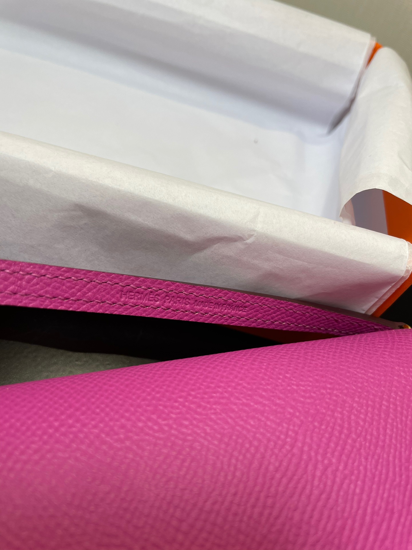 [TOP] HERMES Epsom Constance Long Wallet - Pink