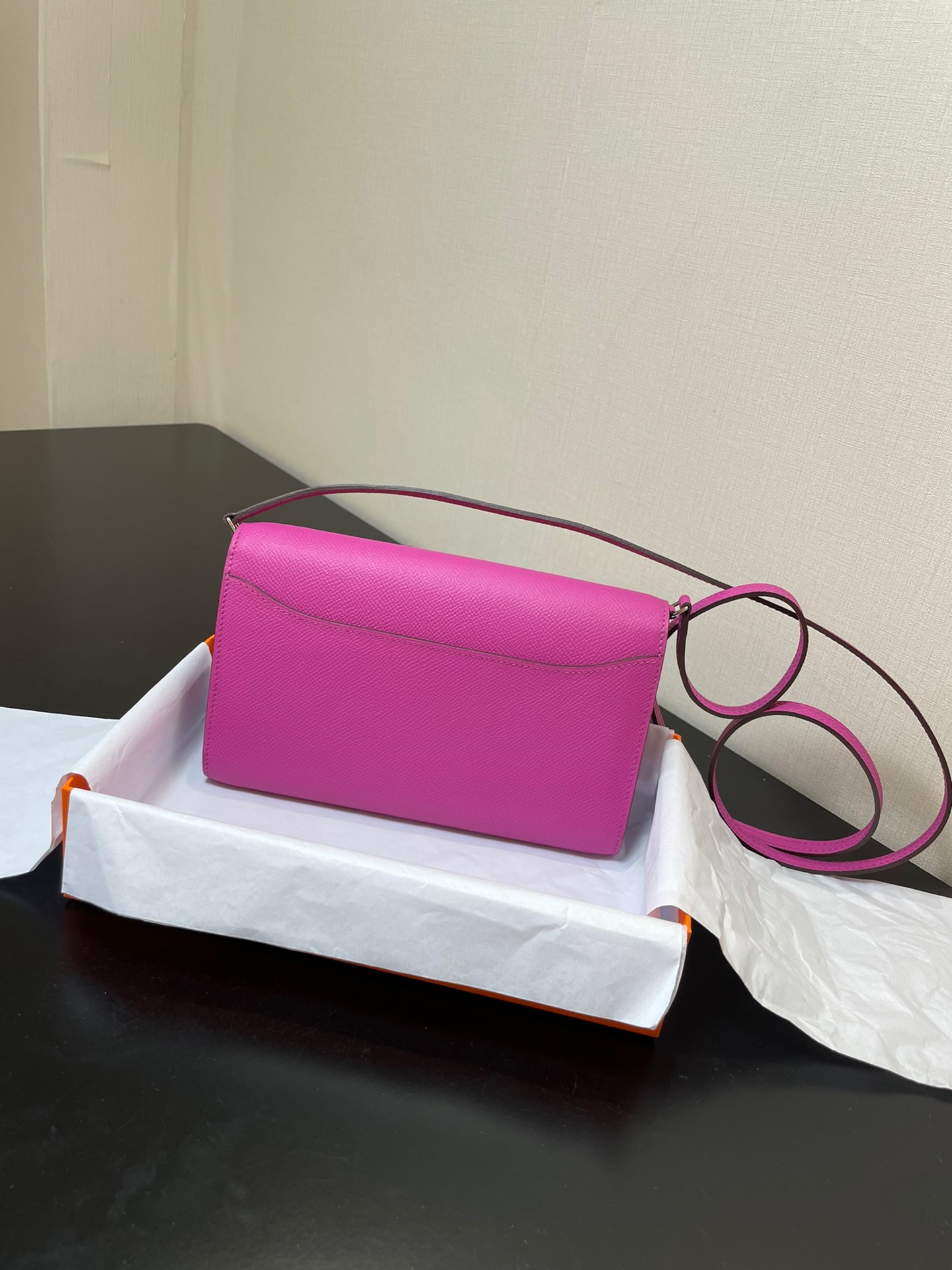 [TOP] HERMES Epsom Constance Long Wallet - Pink