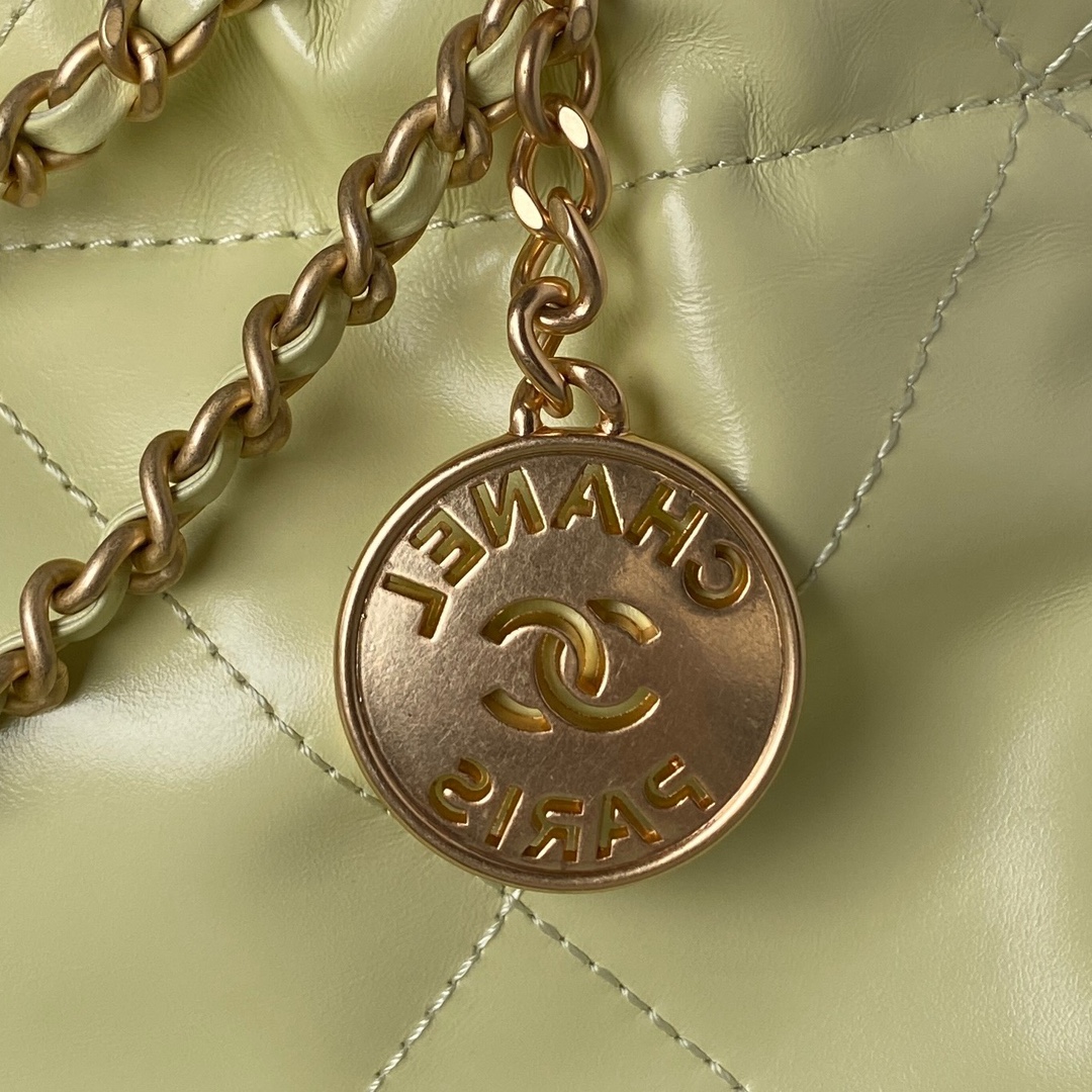 [TOP] CHANEL mini22 Quilted Gold Chain Small Bag 19x20x6cm - Yellow