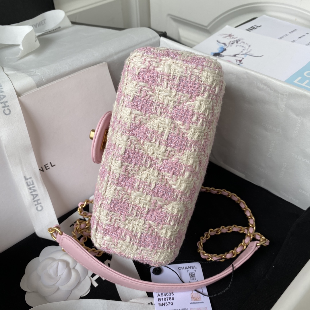 [TOP] CHANEL Tweed Small Clutch 15*15.5*7.5 cm - Pink