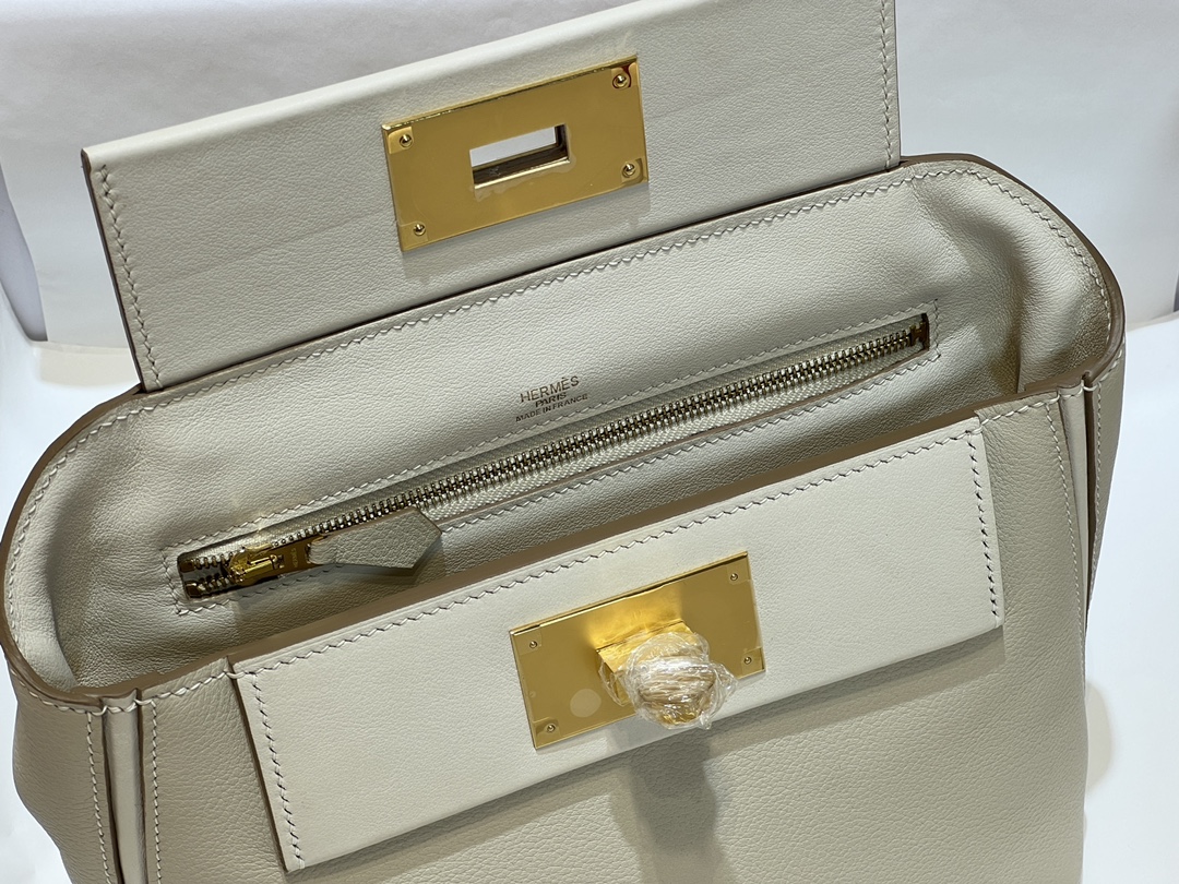 [TOP] HERMES 24/24 Bag 21cm - White&GHW