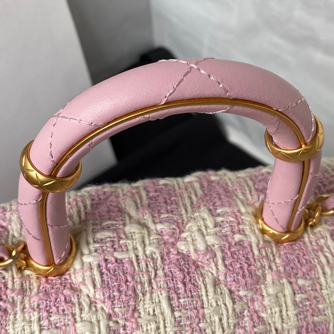 [TOP] CHANEL Tweed Small Clutch 15*15.5*7.5 cm - Pink