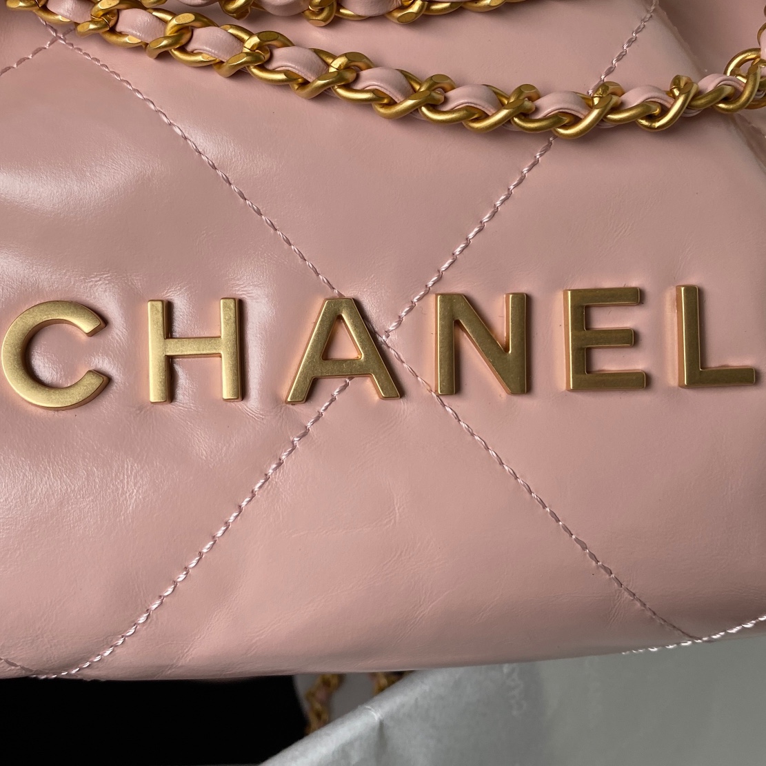 [TOP] CHANEL mini22 Quilted Gold Chain Small Bag 19x20x6cm - Pink