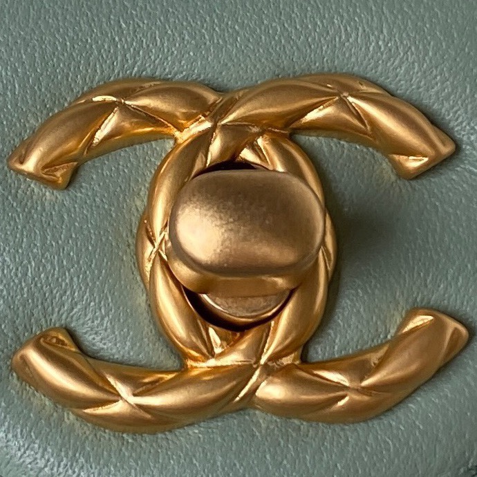 [TOP] CHANEL Tweed Small Clutch 15*15.5*7.5 cm - Mint Green