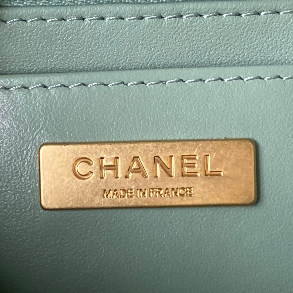 [TOP] CHANEL Tweed Small Clutch 15*15.5*7.5 cm - Mint Green