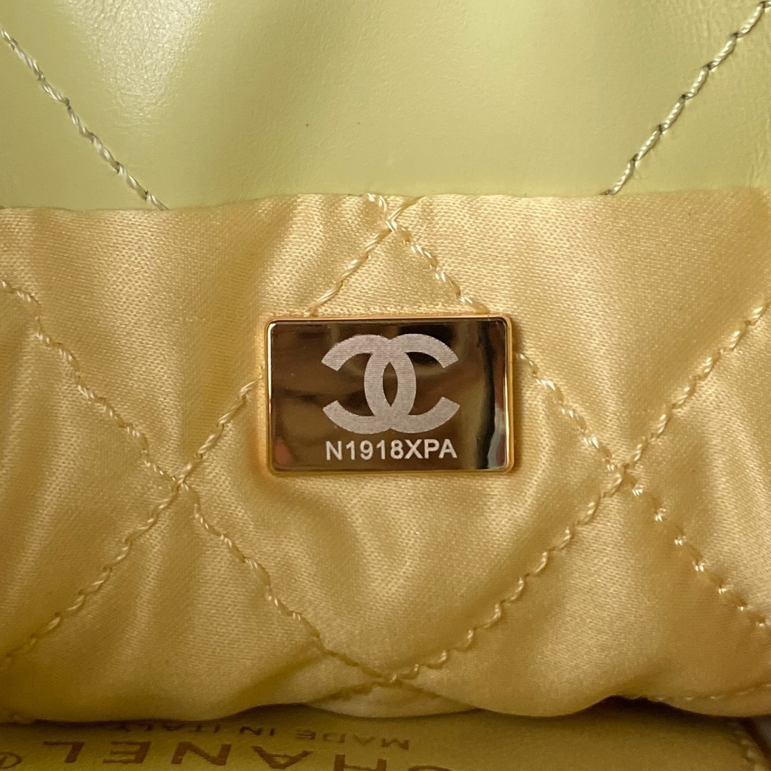 [TOP] CHANEL mini22 Quilted Gold Chain Small Bag 19x20x6cm - Yellow