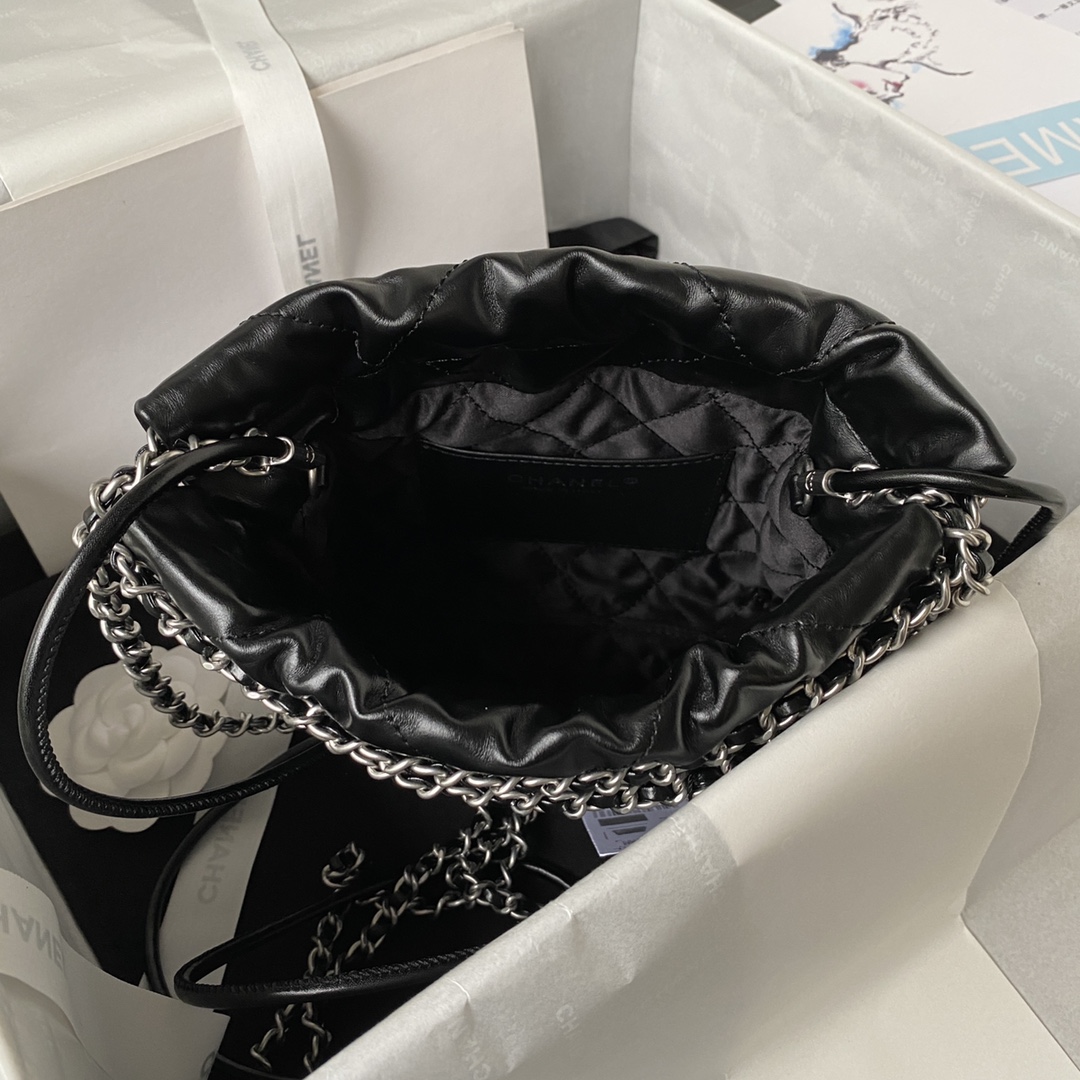 [TOP] CHANEL mini22 Quilted Chain Small Bag 19x20x6cm - Black