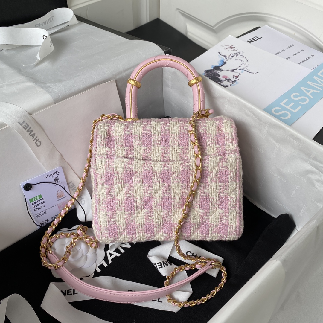 [TOP] CHANEL Tweed Small Clutch 15*15.5*7.5 cm - Pink