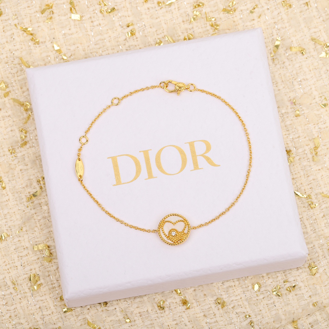 [TOP] Christian Dior 30 Montaigne heart metal/diamond bracelet - 2 colors