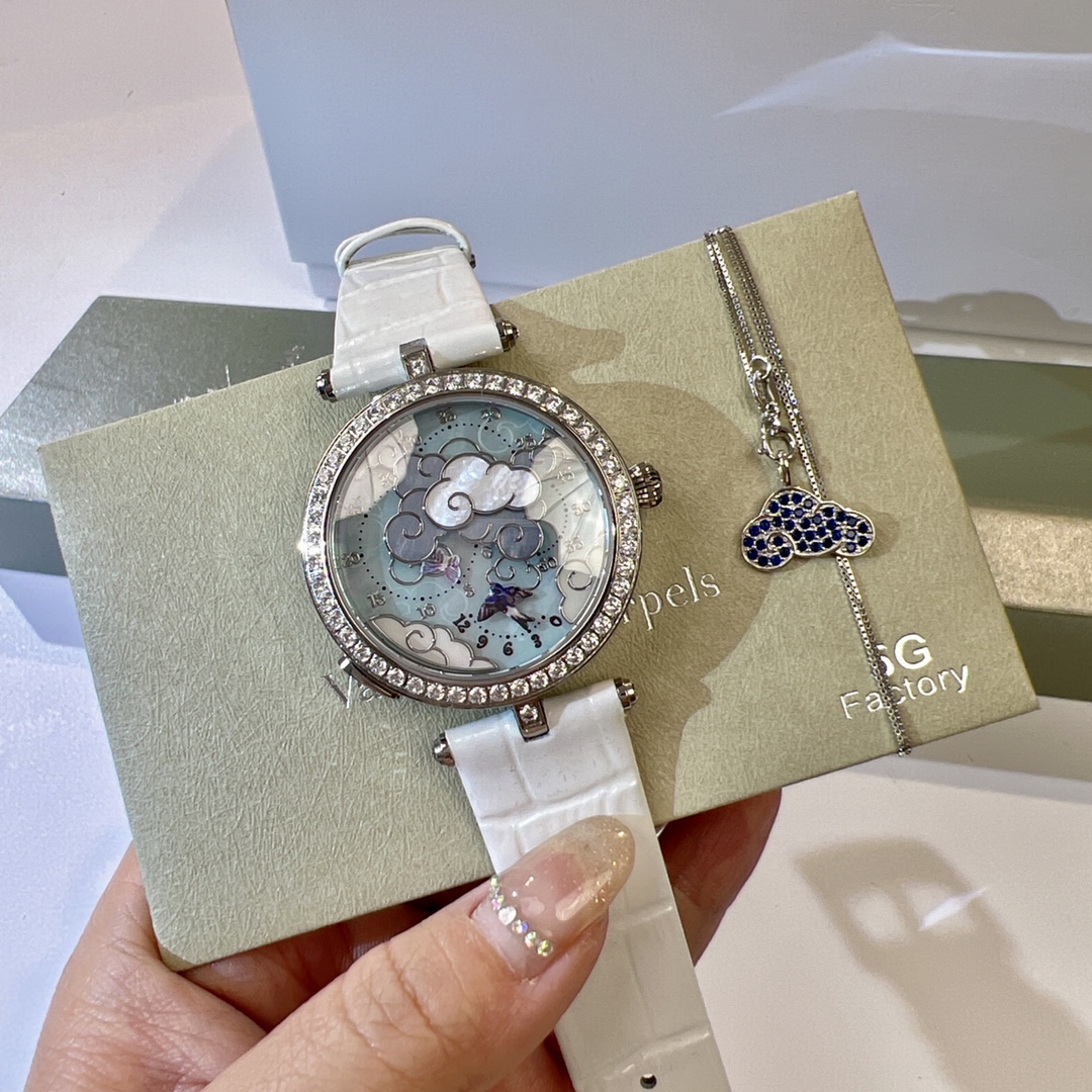 [TOP] Van Cleef & Arpels Lady Arpels Ronde des Papillons Watches with Diamonds - White