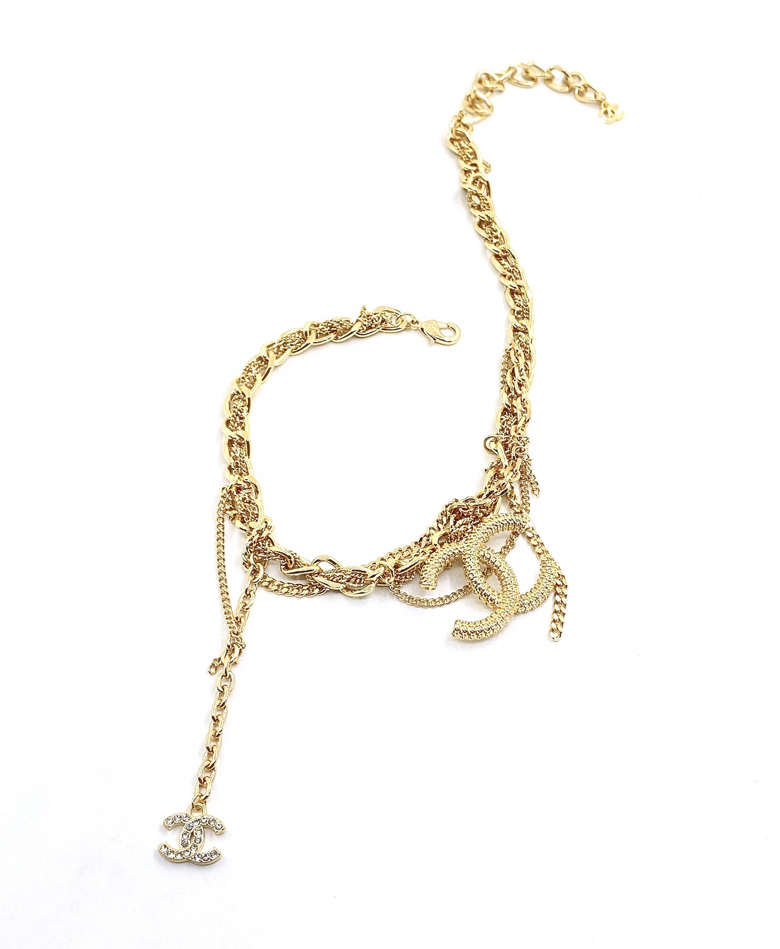 [Top] CHANEL Large/Small Logo Gold Chain Necklace - 711 Luxury