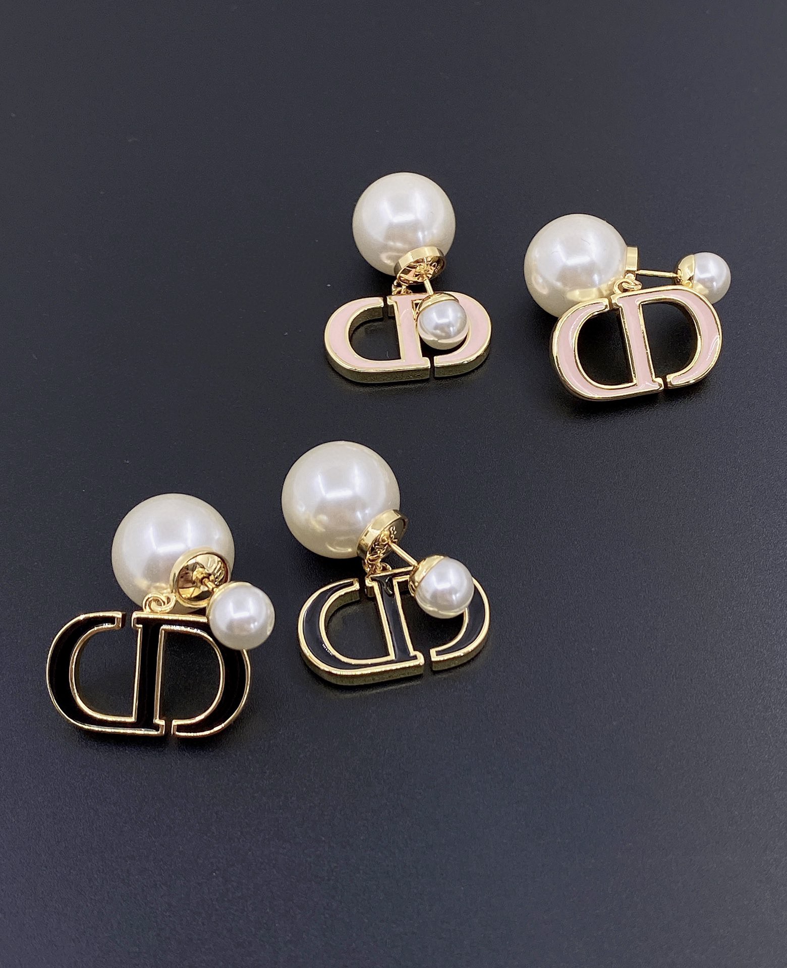 [Top] Christian Dior large/small pearl stud earrings - 3 colors