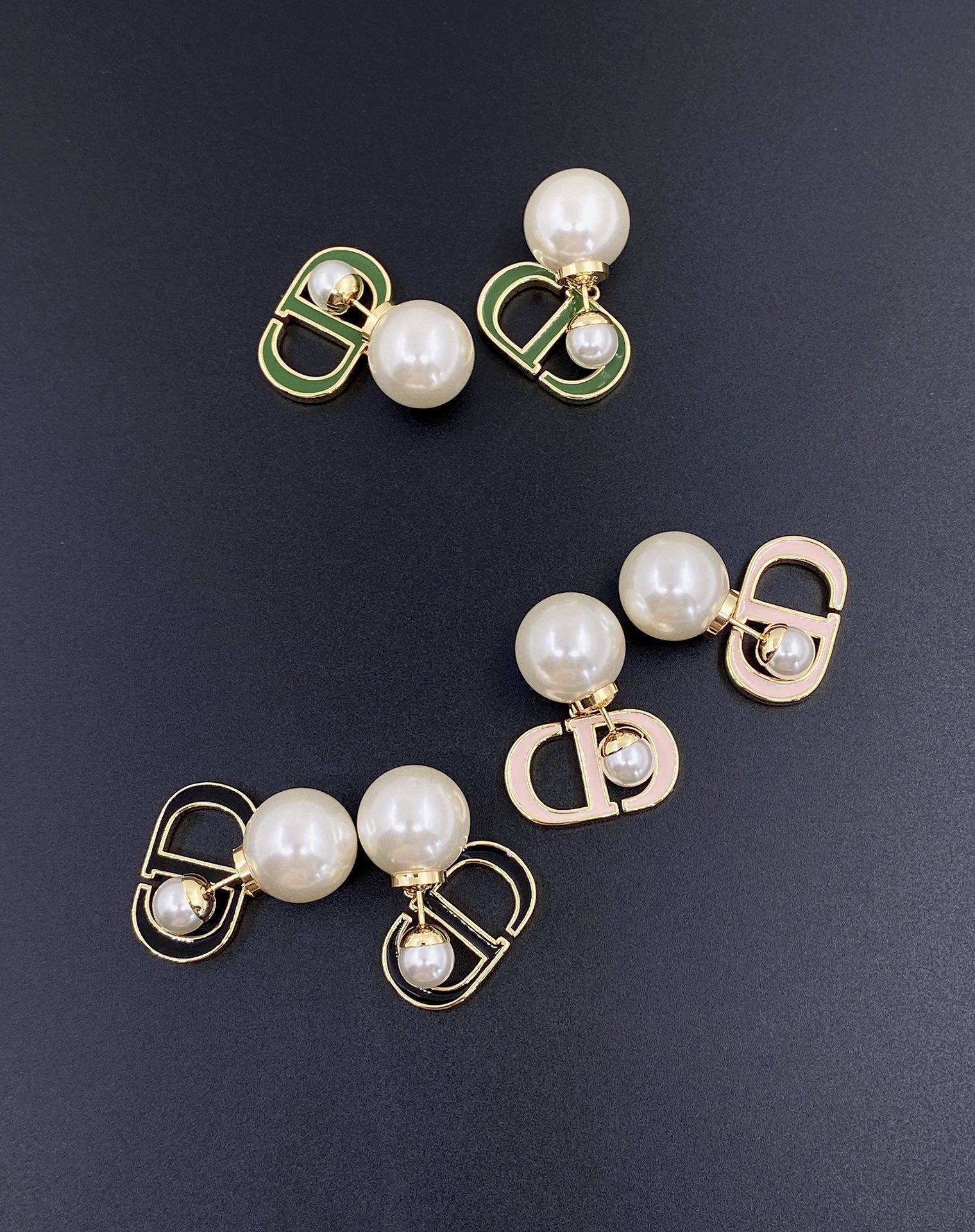 [Top] Christian Dior large/small pearl stud earrings - 3 colors