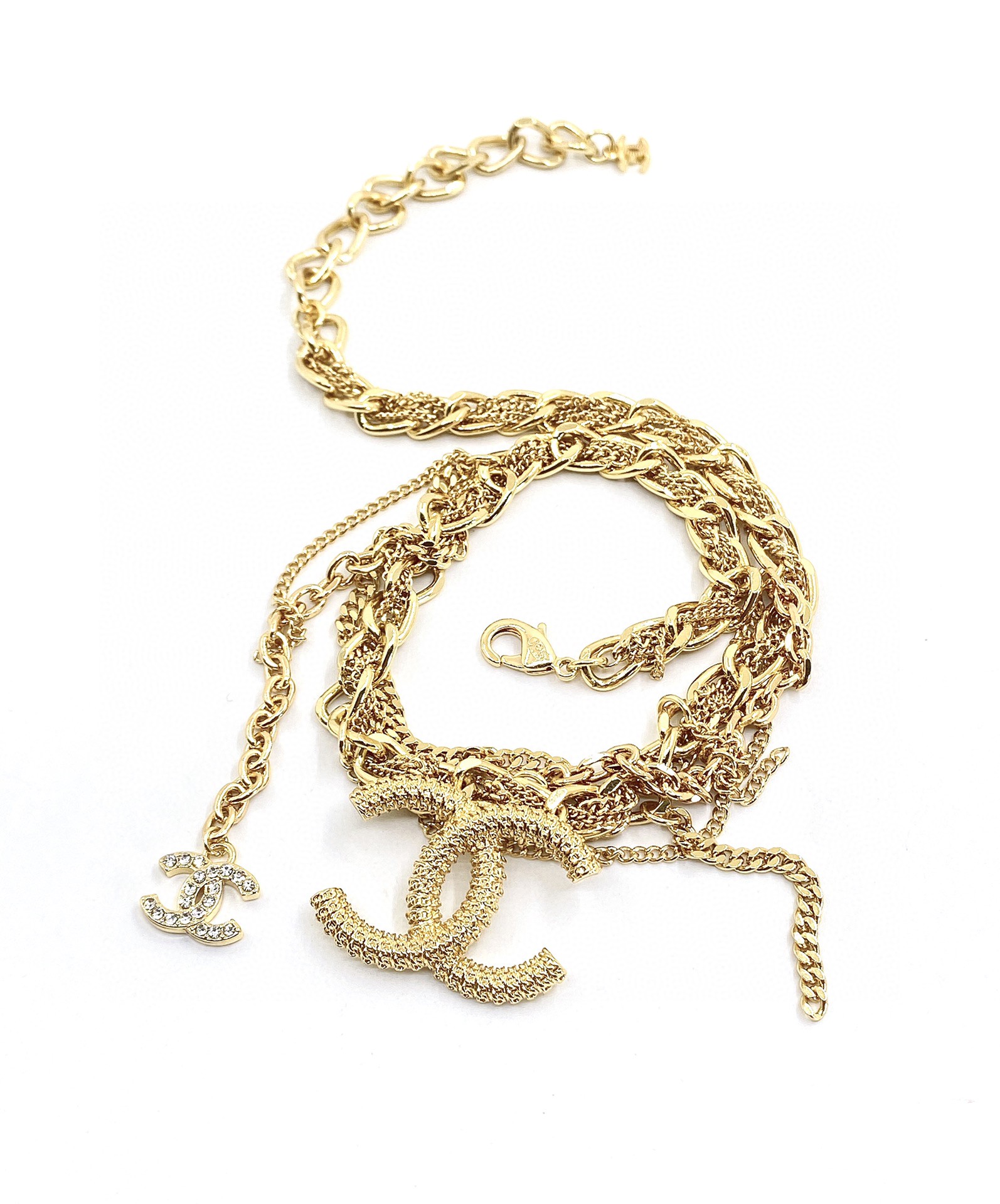 [Top] CHANEL Large/Small Logo Gold Chain Necklace - 711 Luxury