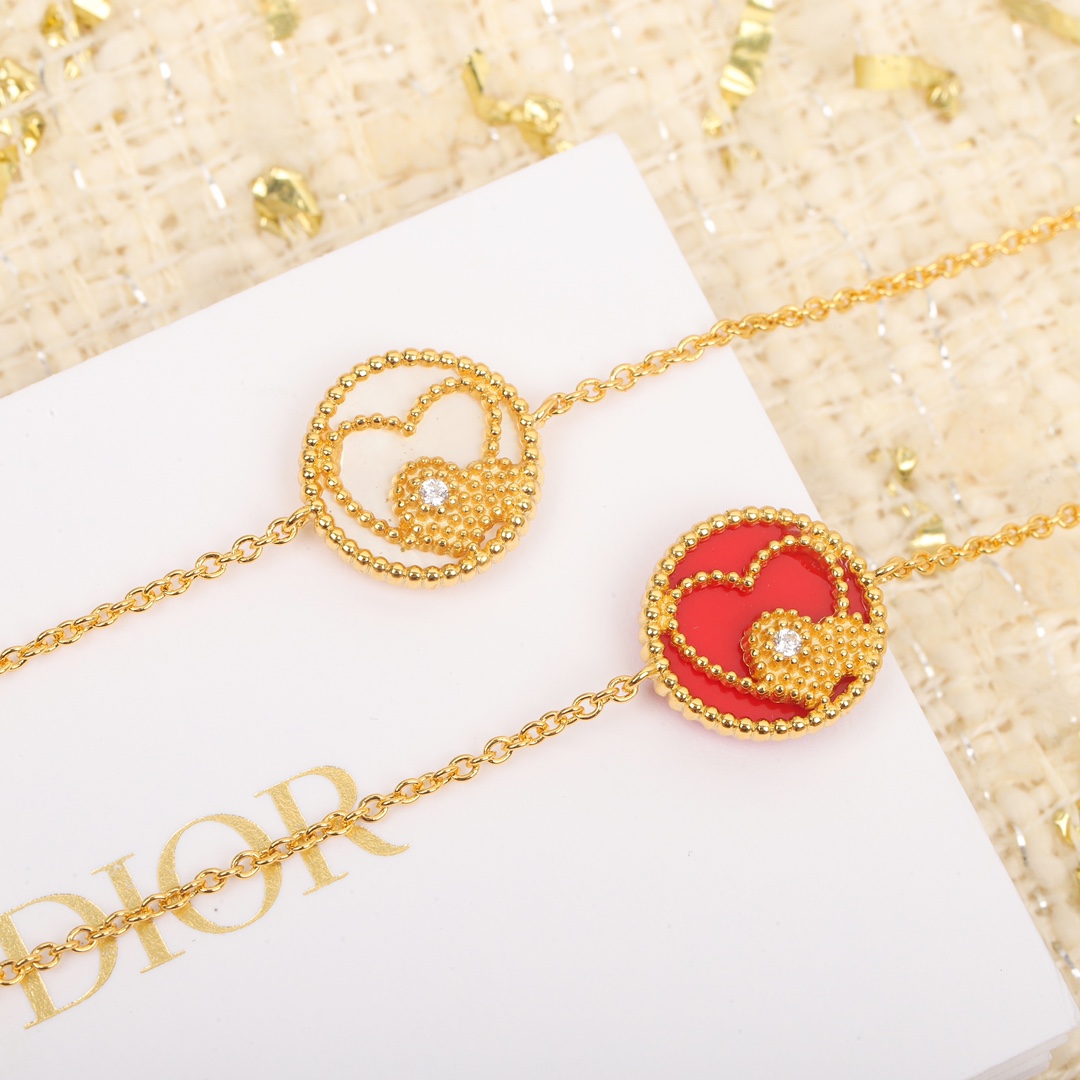 [TOP] Christian Dior 30 Montaigne heart metal/diamond bracelet - 2 colors