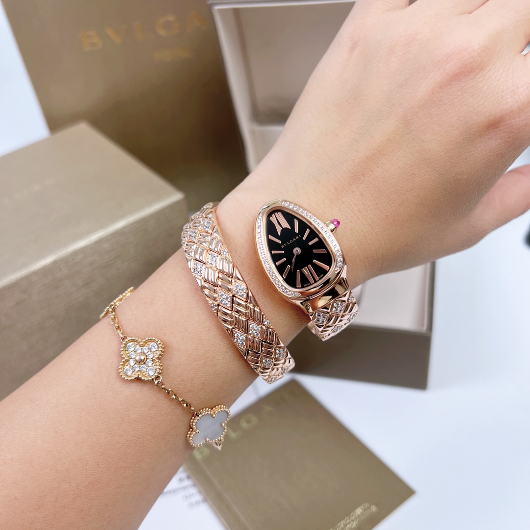 [Top] BVLGARI SERPENTIN SPIG Watches with Diamond - 5 Color