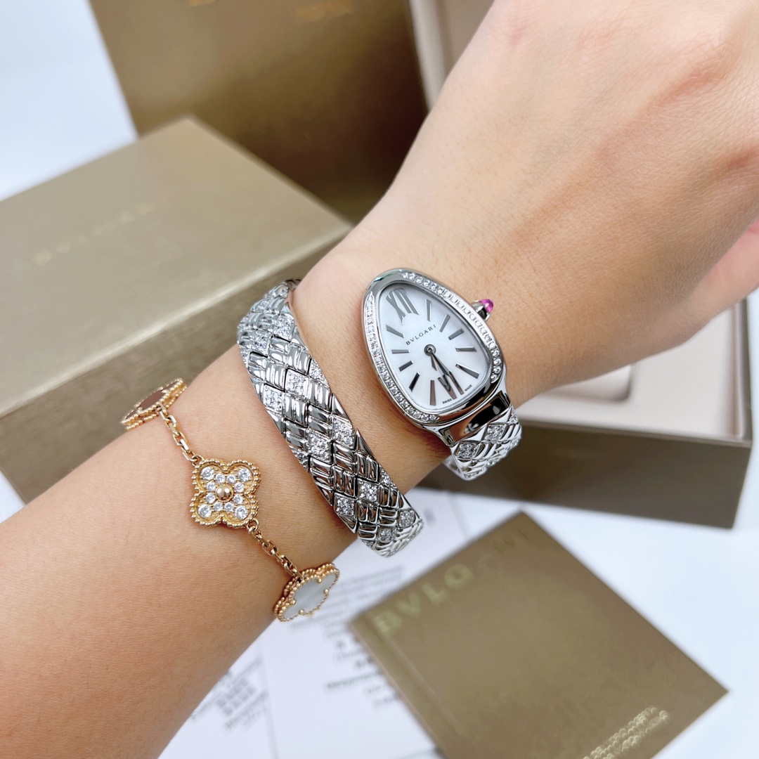 [Top] BVLGARI SERPENTIN SPIG Watches with Diamond - 5 Color