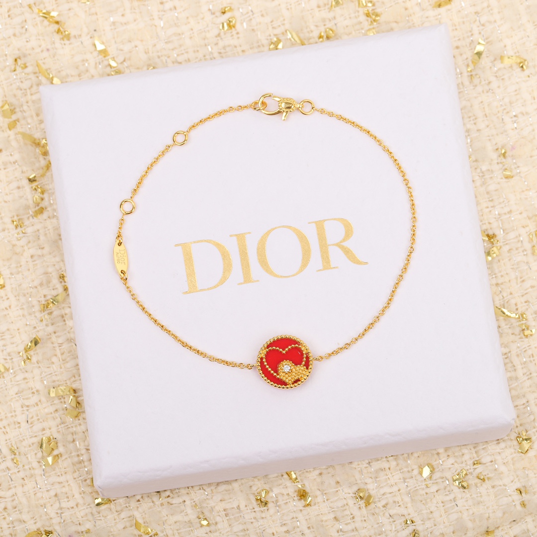 [TOP] Christian Dior 30 Montaigne heart metal/diamond bracelet - 2 colors