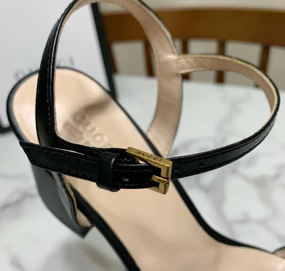 [TOP] GUCCI G*G Sandal  Heels - Black