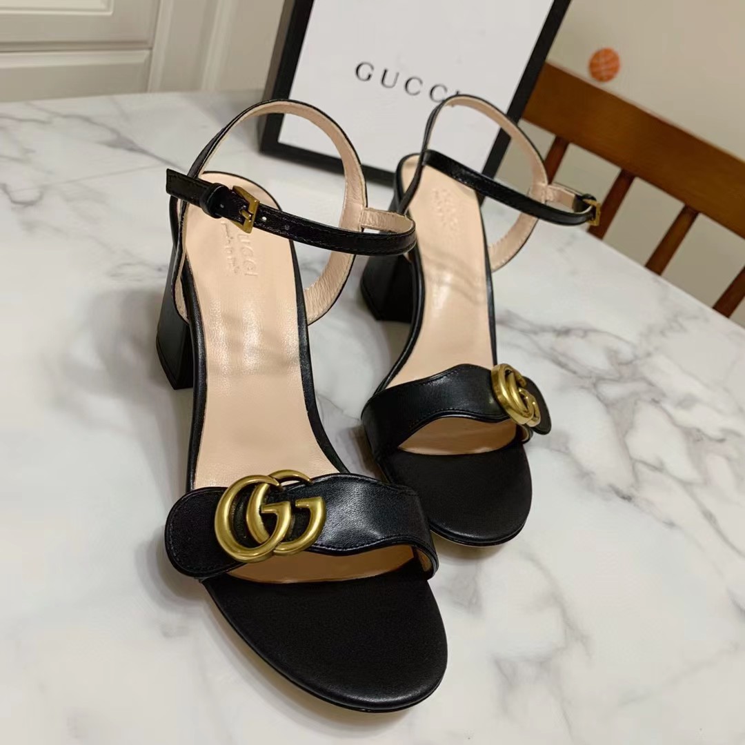 [TOP] GUCCI G*G Sandal  Heels - Black