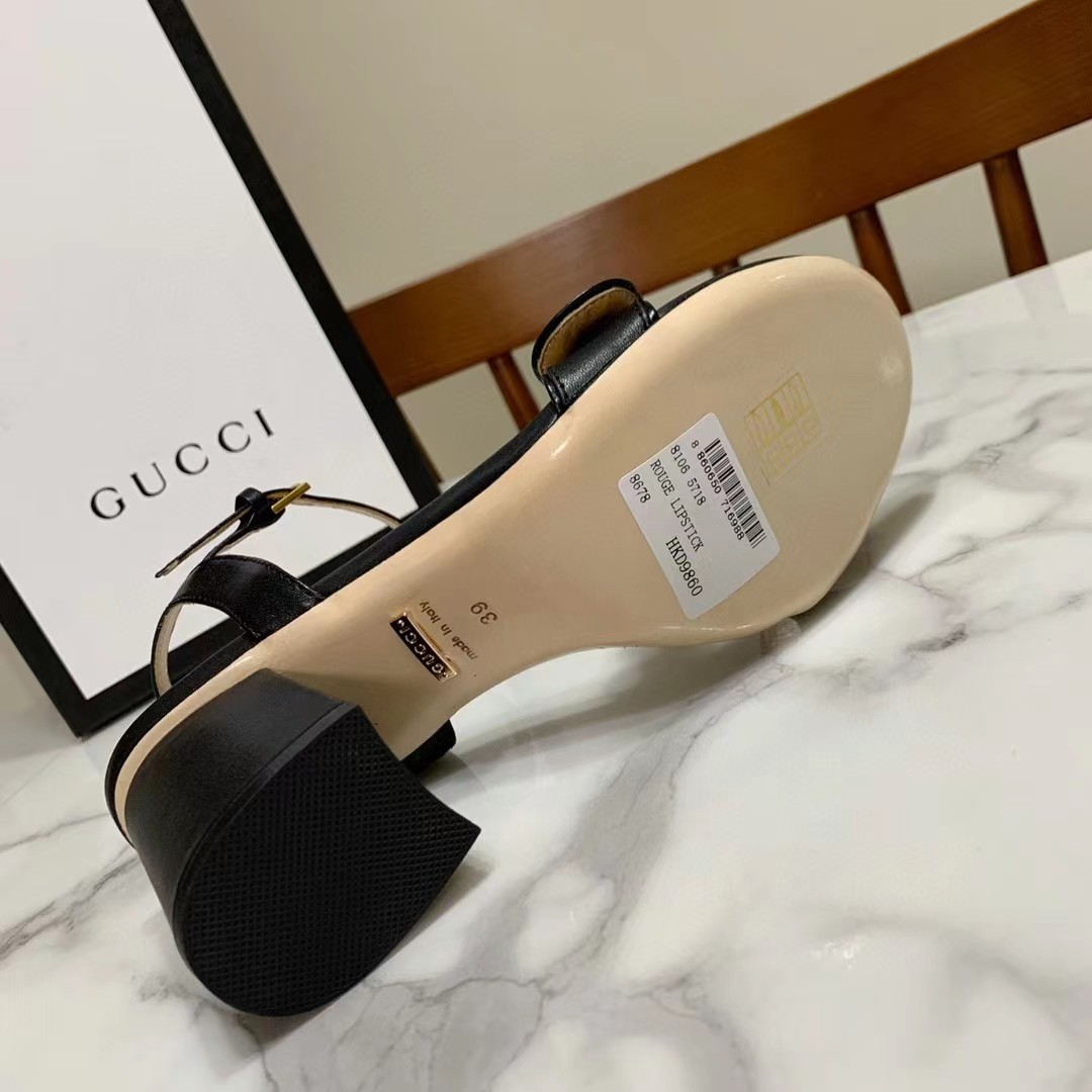 [TOP] GUCCI G*G Sandal  Heels - Black
