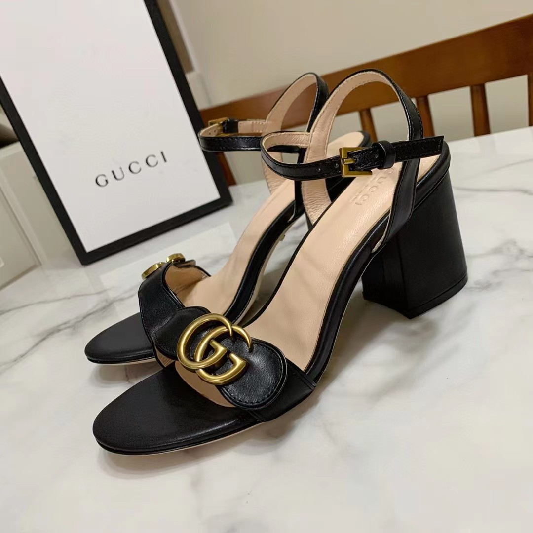 [TOP] GUCCI G*G Sandal  Heels - Black