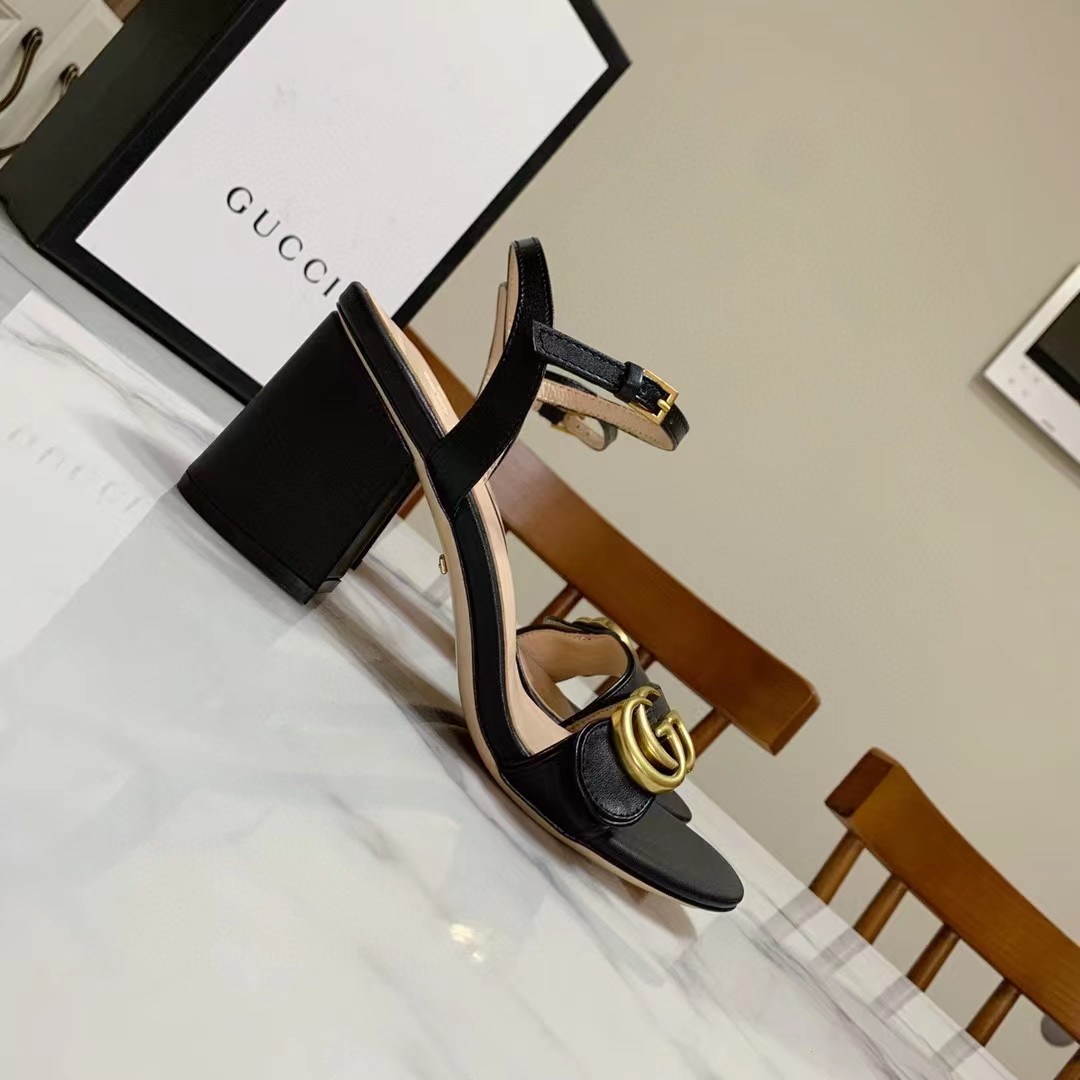 [TOP] GUCCI G*G Sandal  Heels - Black