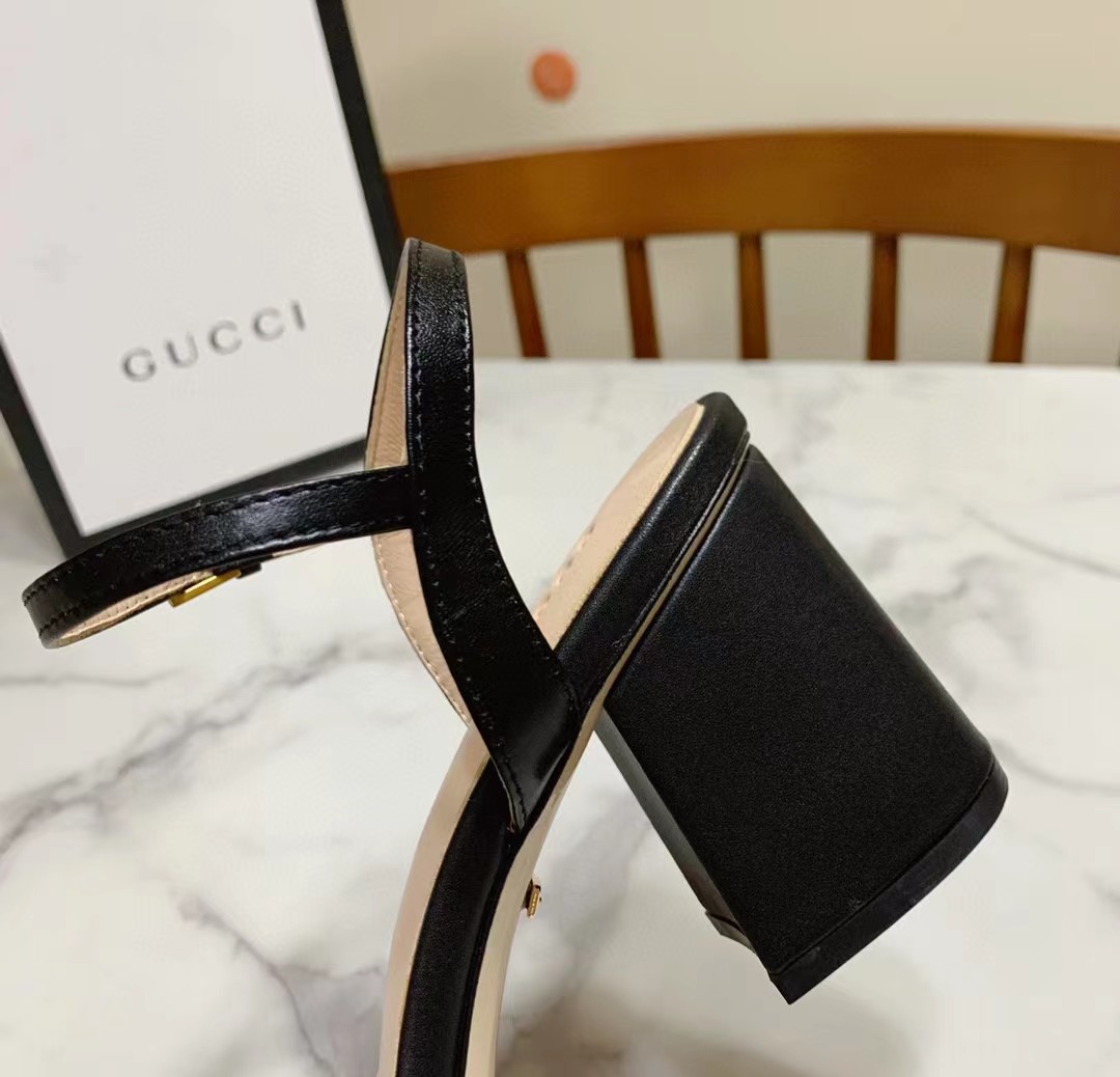 [TOP] GUCCI G*G Sandal  Heels - Black
