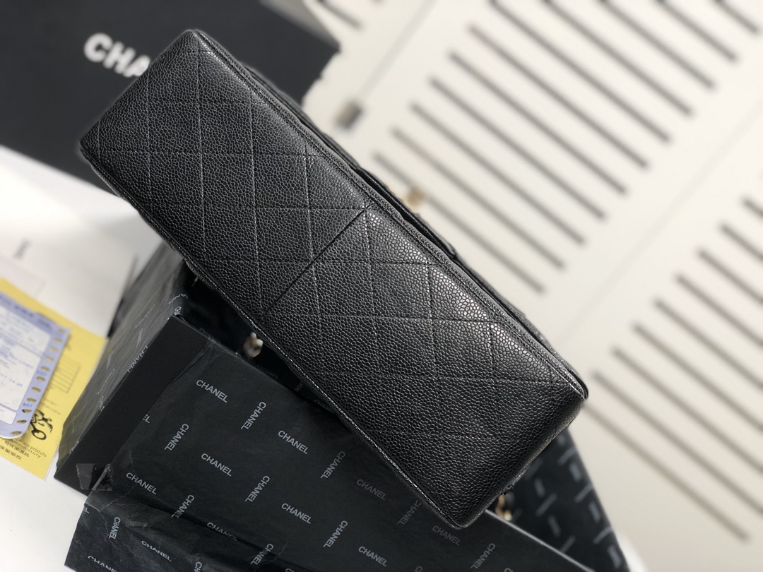 [TOP] CHANEL Classic Flap Bag 30cm - GHW/SHW - Black