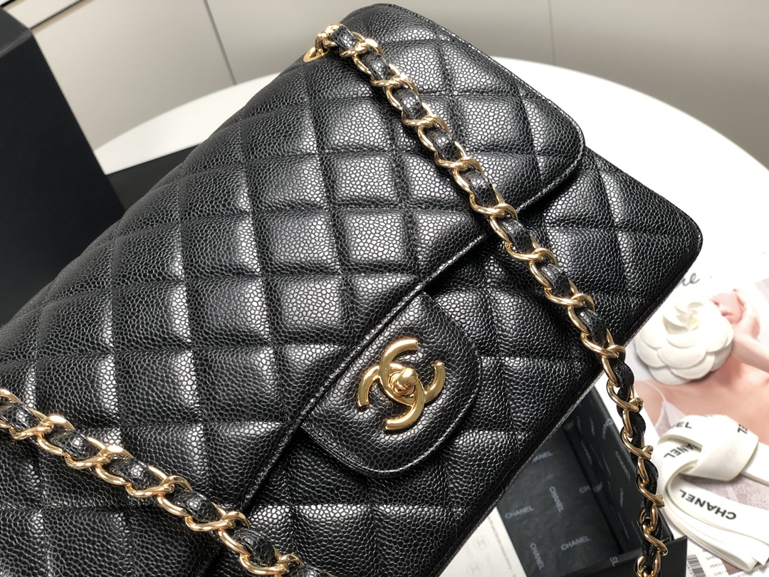 [TOP] CHANEL Classic Flap Bag 30cm - GHW/SHW - Black