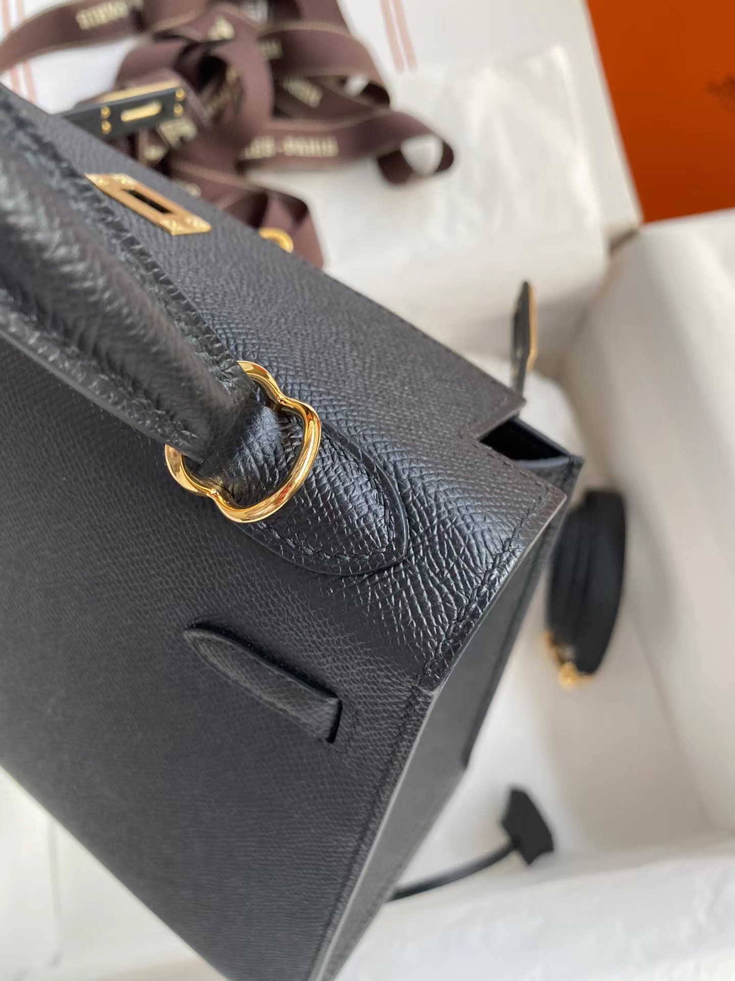 [TOP] HERMES Kelly Epsom Leather 19cm/25cm/28cm/32cm -  Black & GHW/SHW