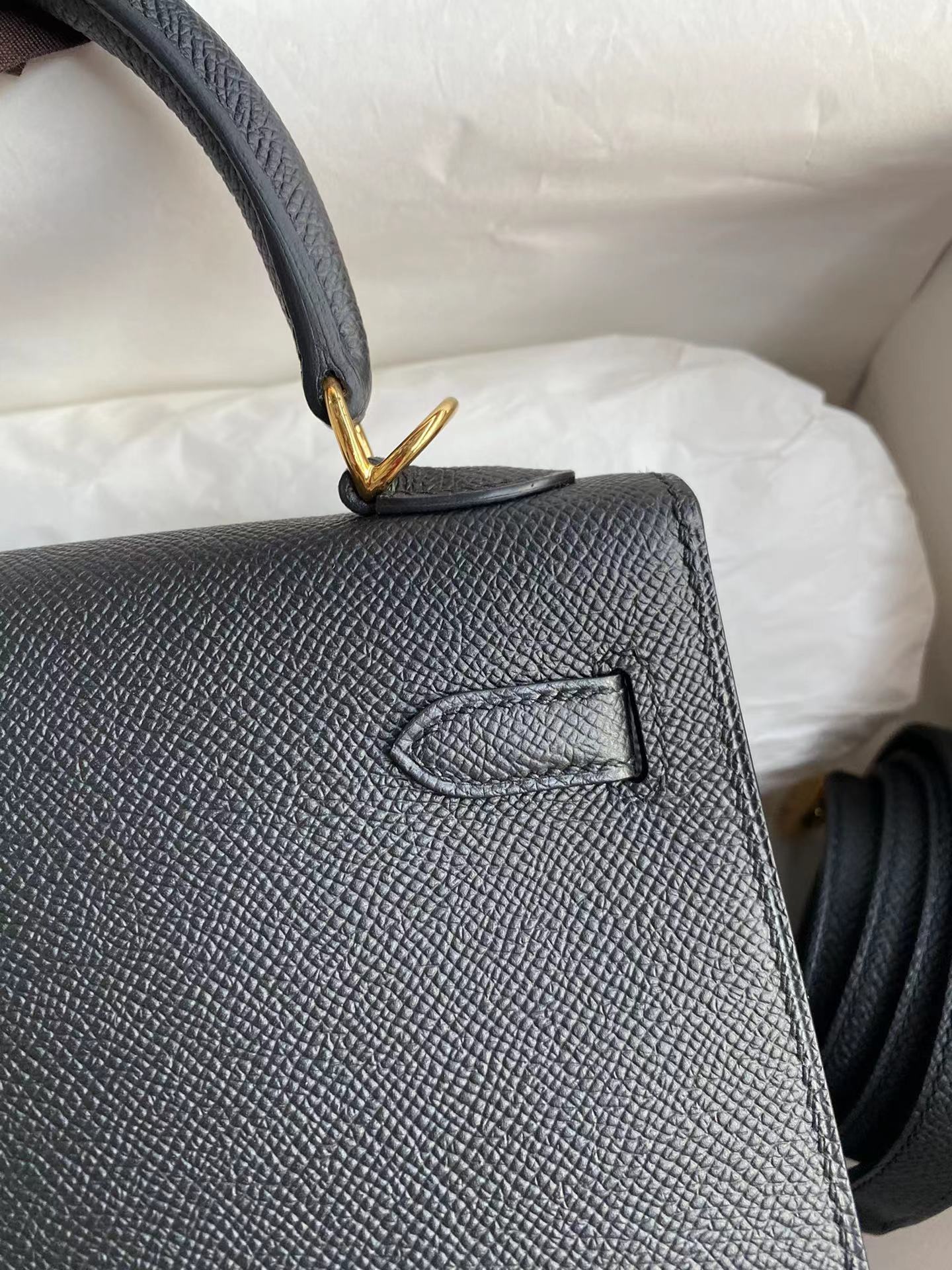 [TOP] HERMES Kelly Epsom Leather 19cm/25cm/28cm/32cm -  Black & GHW/SHW