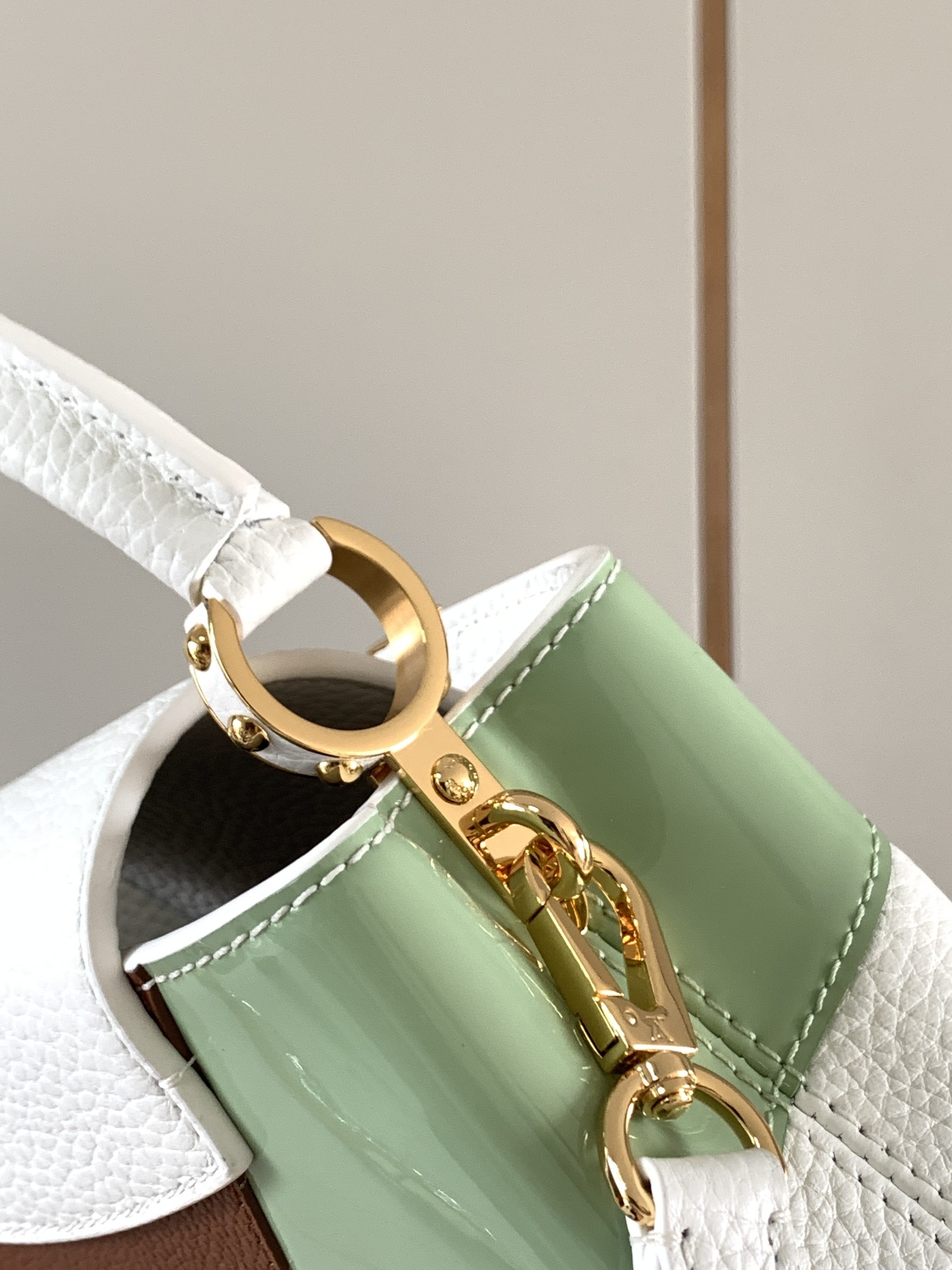 [TOP] Louis Vuitton LV Capucines Bag 2 Sizes-White and Pink and Green and Brown