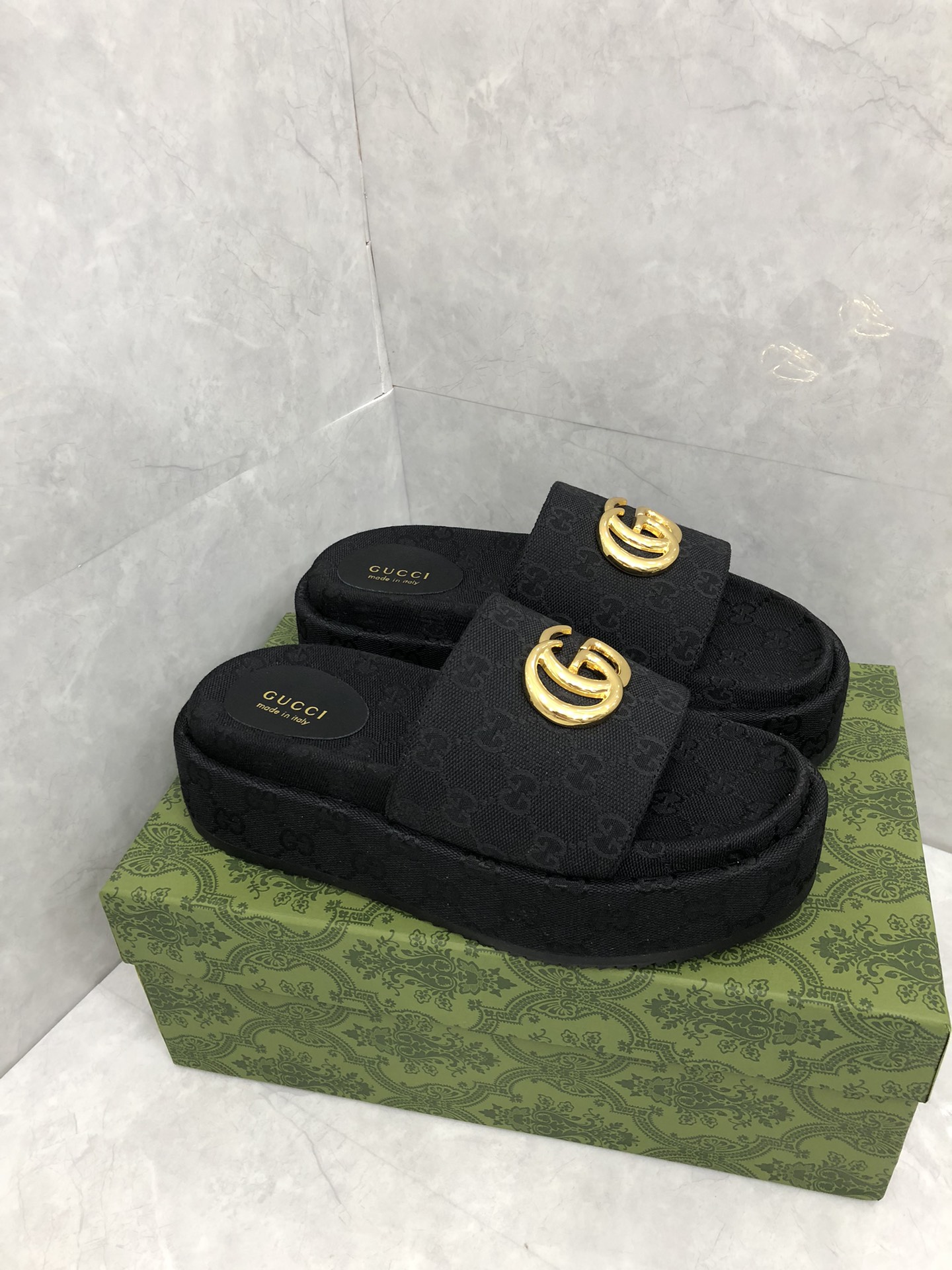[TOP] GUCCI G*G Giant Platform Slides - 3 Color