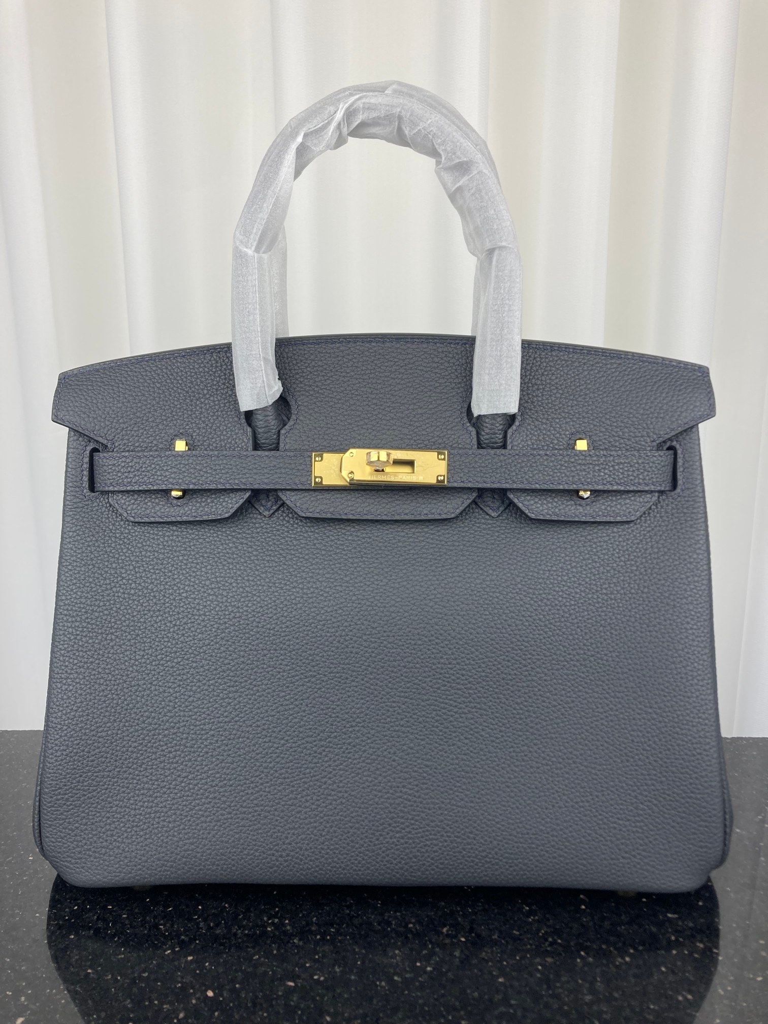 [TOP] HERMES Togo Birkin Bag 30cm - Gray -  GHW