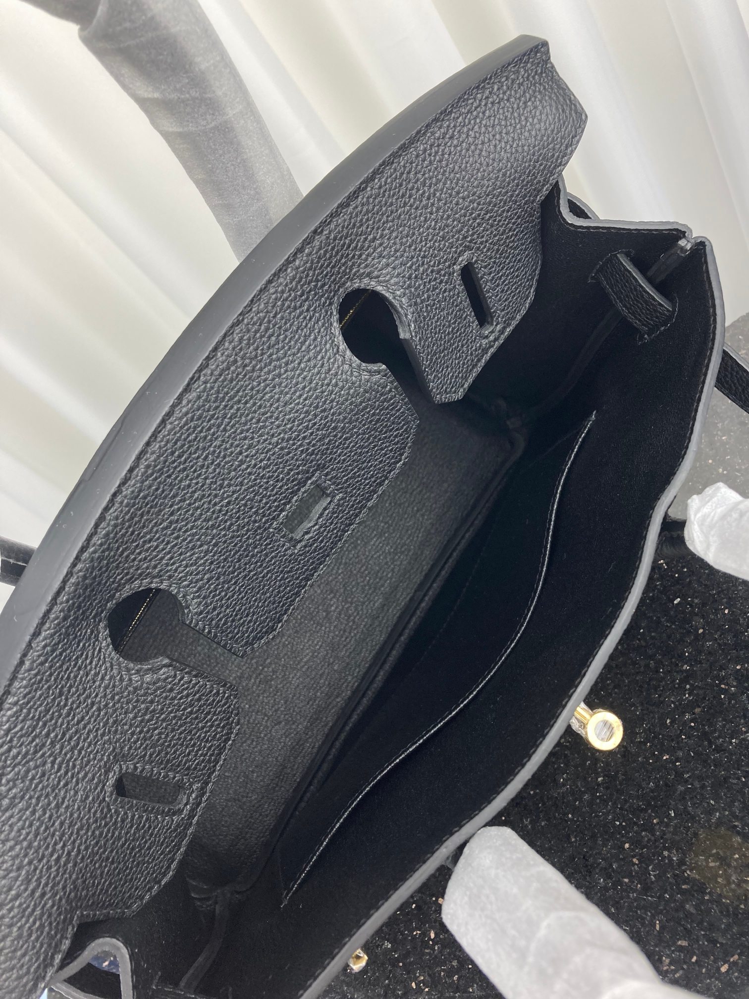 [TOP] HERMES Togo Birkin Bag 30cm - Black -  GHW