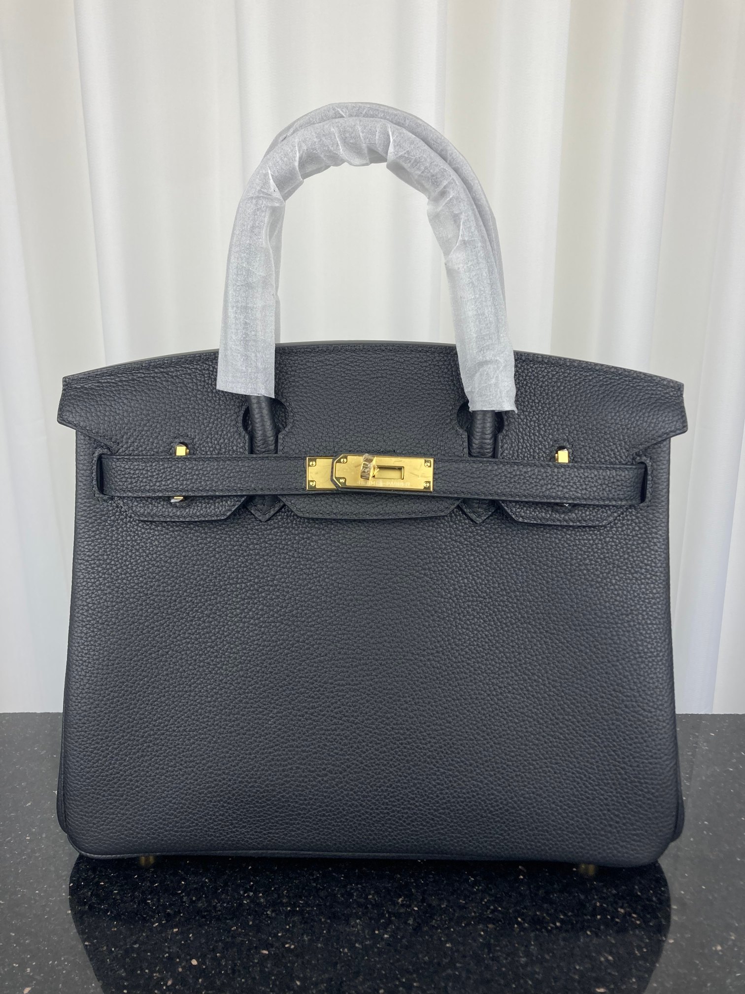 [TOP] HERMES Togo Birkin Bag 30cm - Black -  GHW