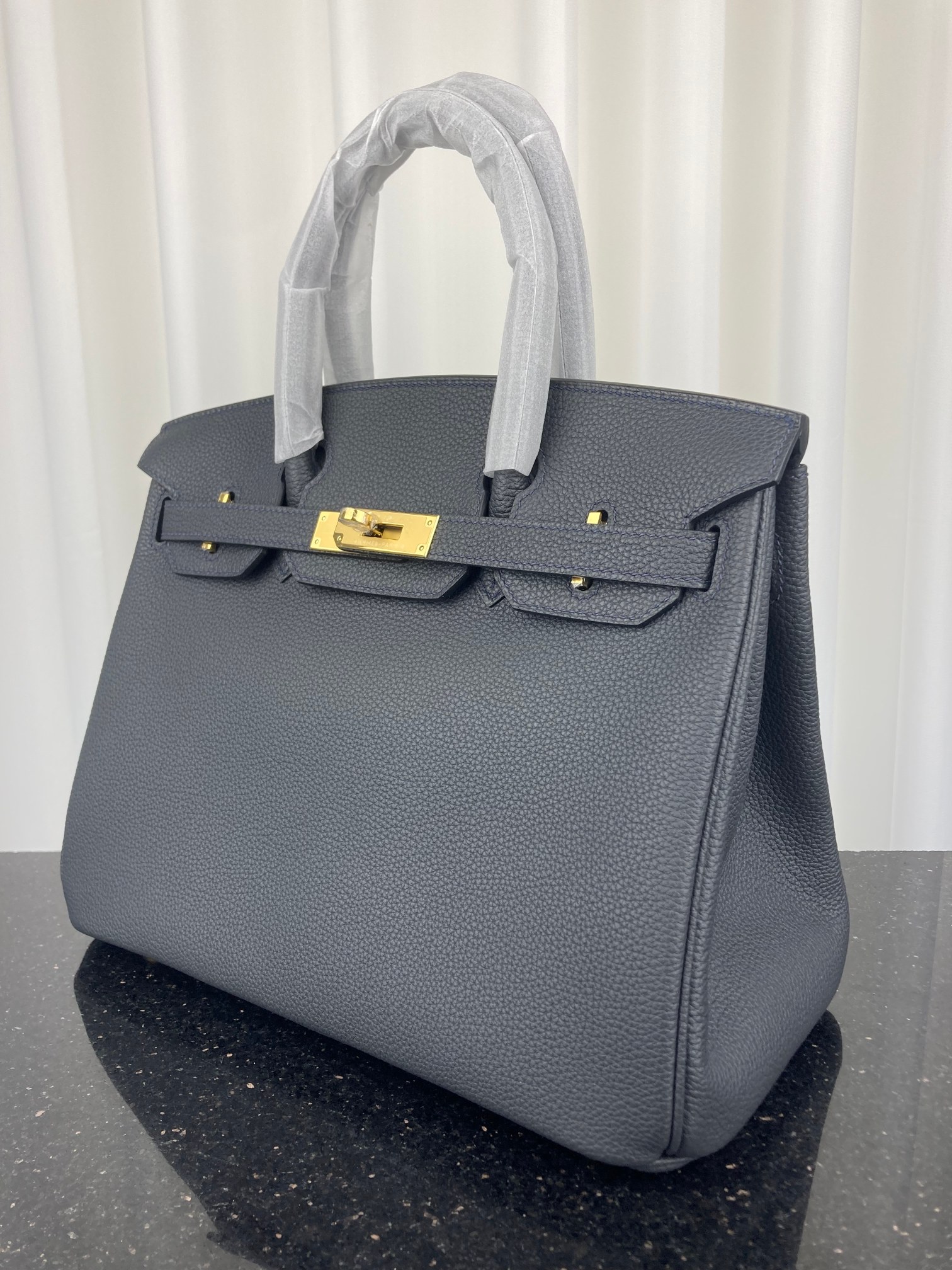 [TOP] HERMES Togo Birkin Bag 30cm - Gray -  GHW