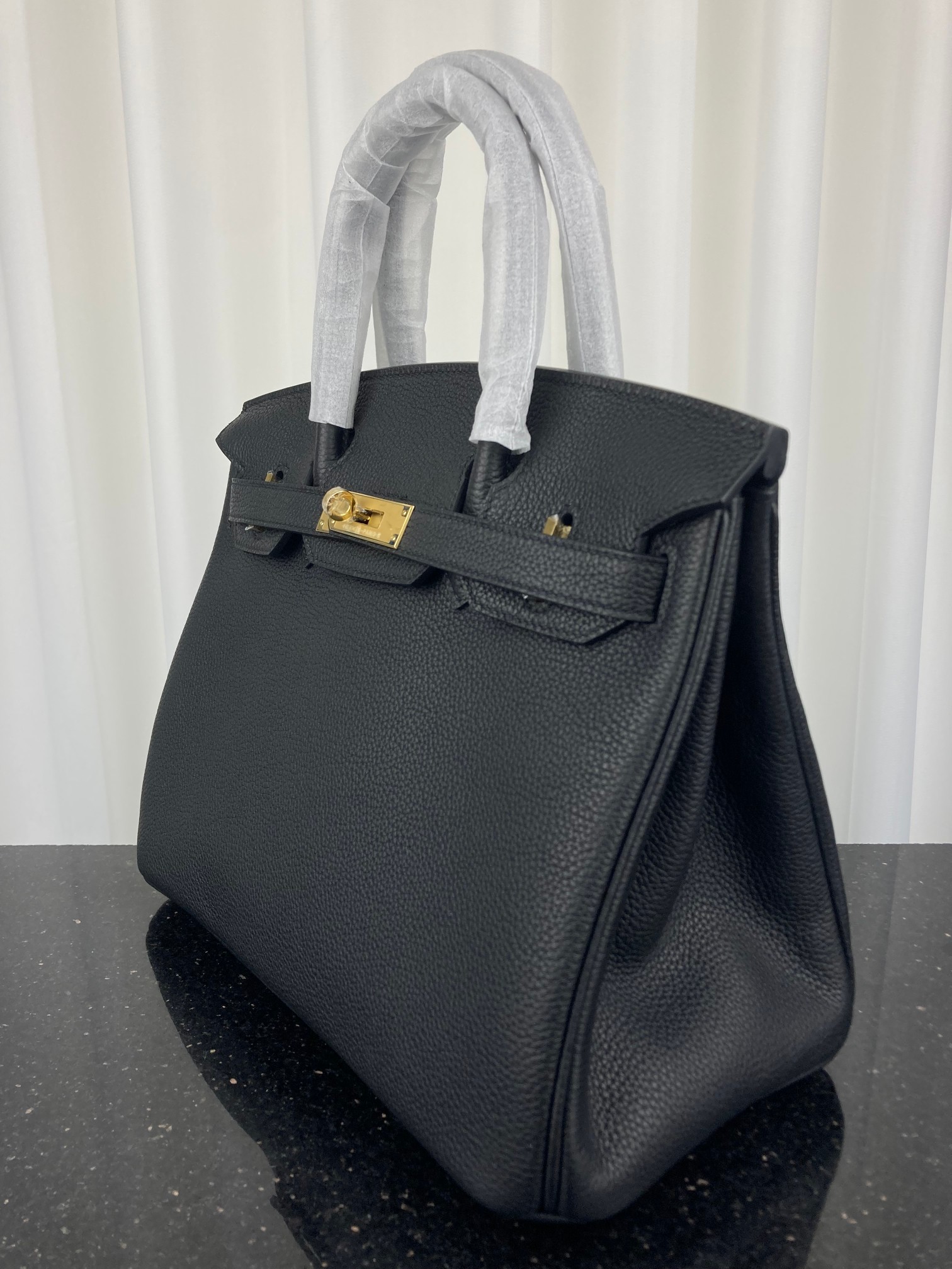[TOP] HERMES Togo Birkin Bag 30cm - Black -  GHW