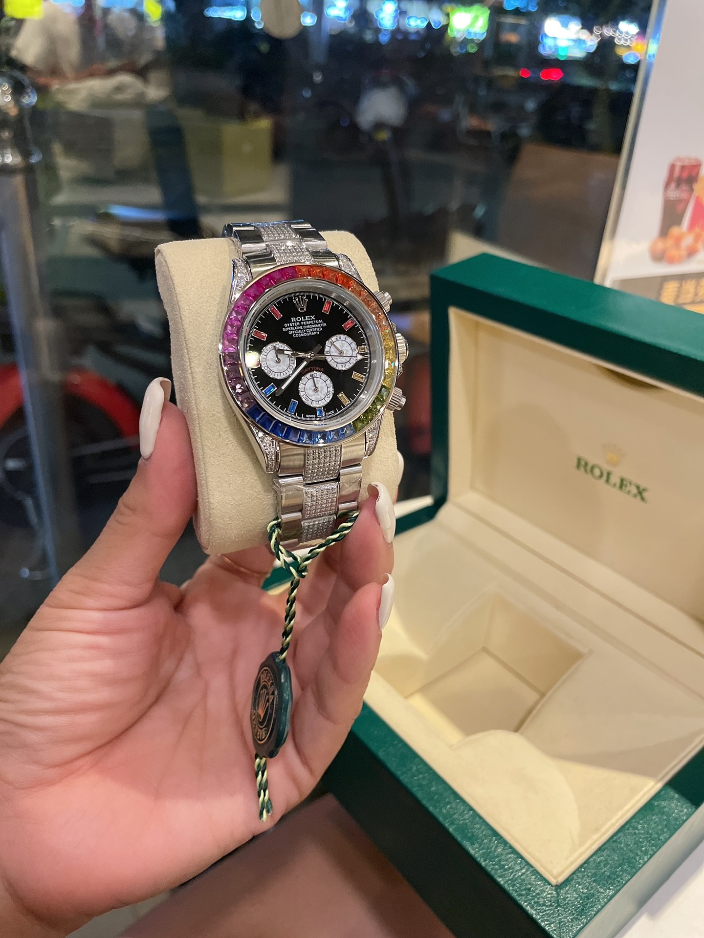 [TOP] ROLEX Daytona Rainbow Black Dial - Rose Gold