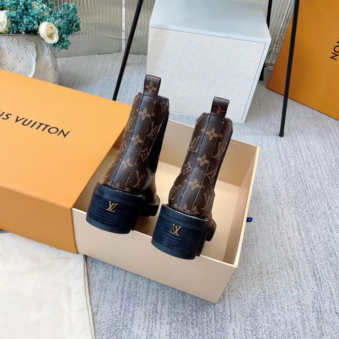 [TOP] Louis Vuitton LV  LV Beaubourg Ankle Boots Logo