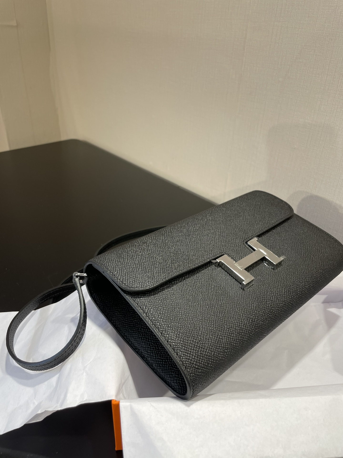 [TOP] HERMES Epsom Constance Long Wallet 20.5cm - Black