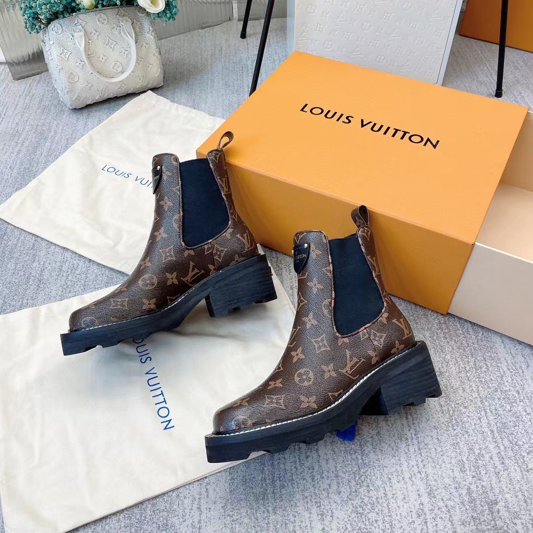 [TOP] Louis Vuitton LV  LV Beaubourg Ankle Boots Logo